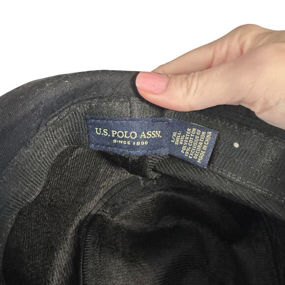 US Polo Association Black Gray White Bowler Hat With Logo Large - Picture 5 of 5